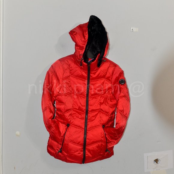 NWT Nautica Ladies’ Puffer Jacket IN RED - Picture 7 of 11